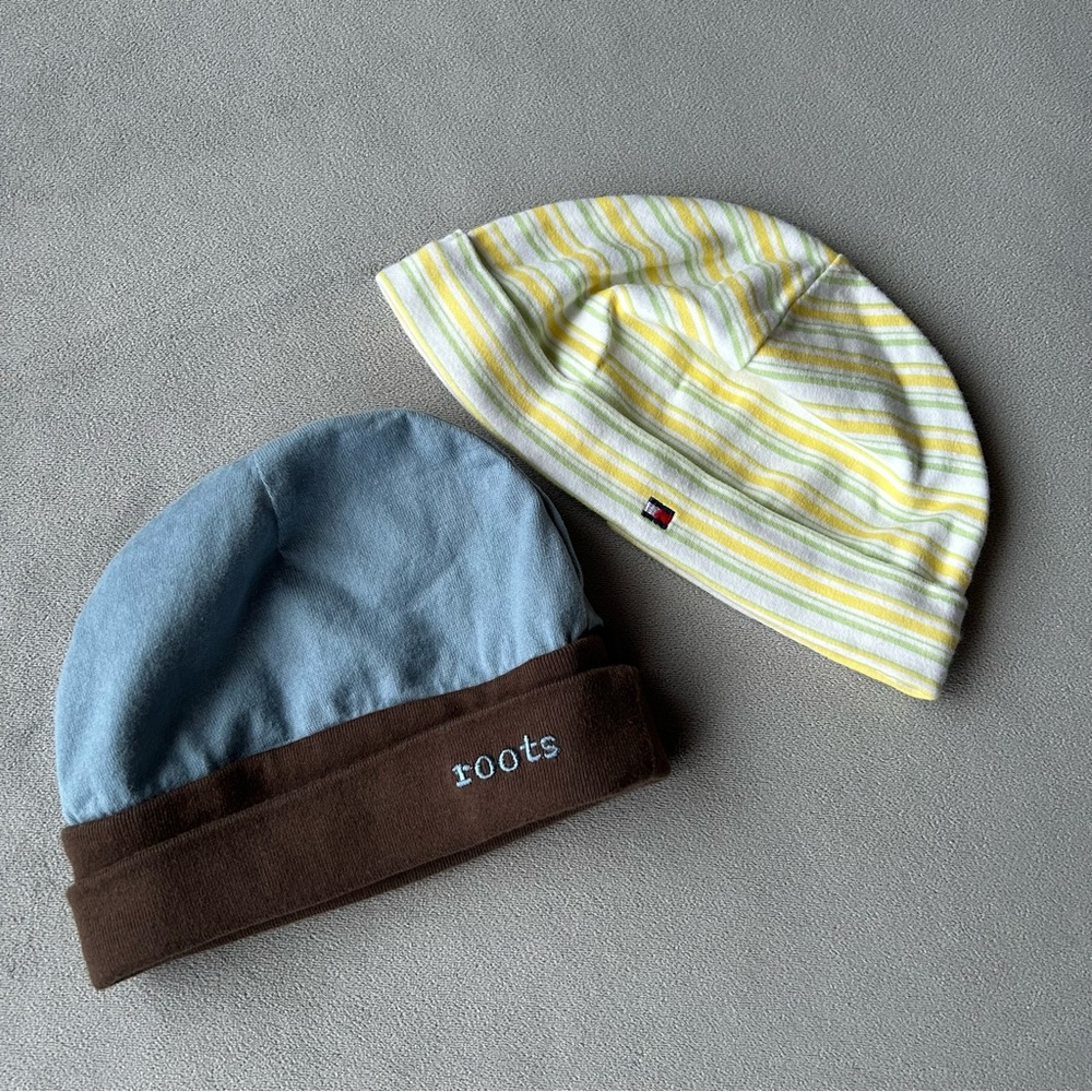 Set of 2 ~ Baby Hats ~ Roots & Tommy Hilfiger